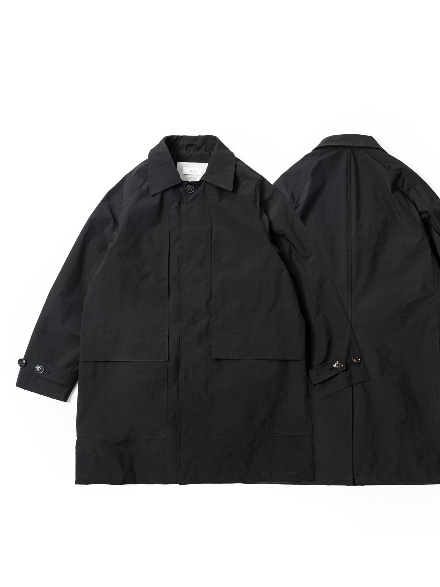 BLACK BALMACAAN COAT