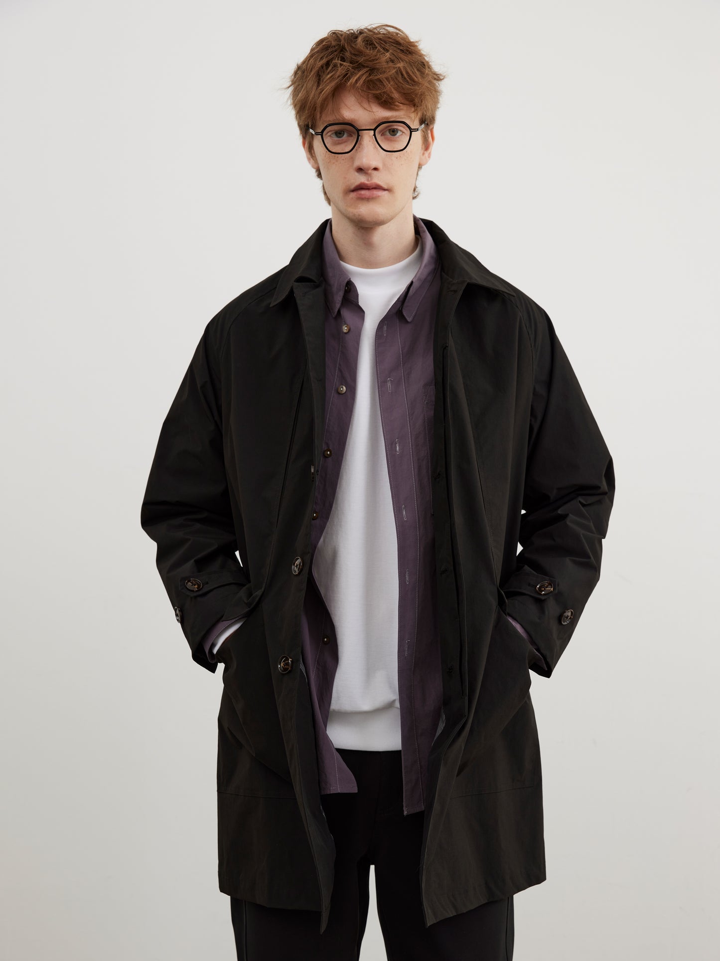 BLACK BALMACAAN COAT