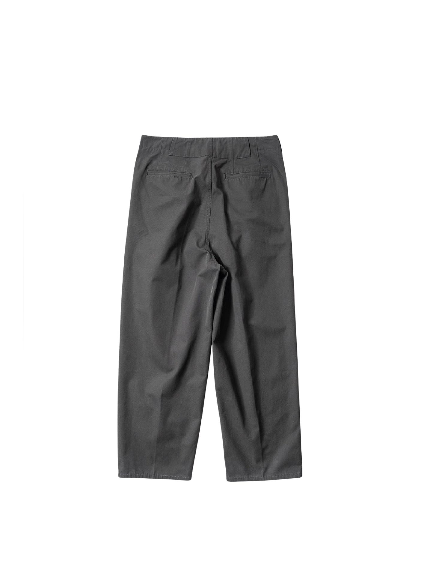 DARK GREY THREE PLEAT TUCK PANTS