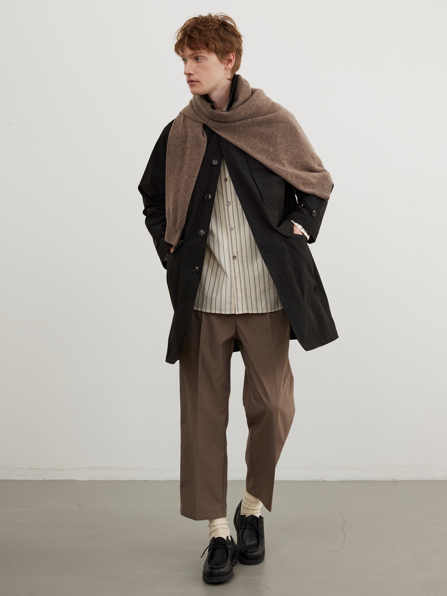 BLACK BALMACAAN COAT